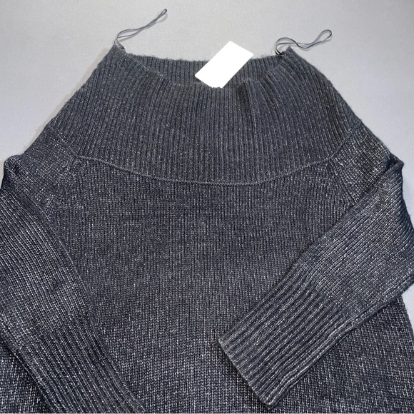 Zara Charcoal Off-the-Shoulder Sweater - Picture 3 of 11